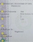 Reçu de paiement - dépôt de statuts
